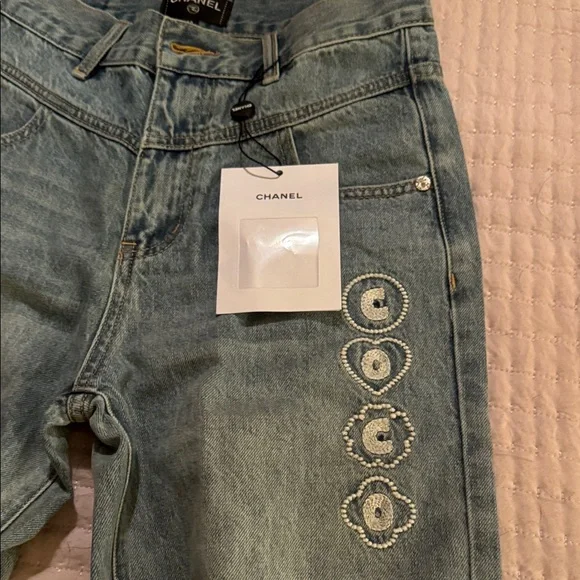 CHANEL Light blue Straight Women's Jeans - Picture 3 of 16